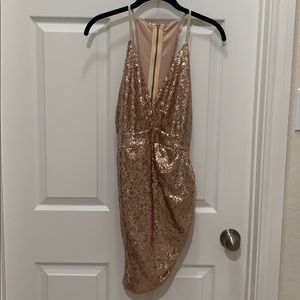 Reverse Brand Gold Sequin Party Dress